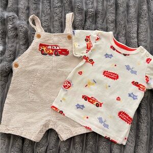 Kids Lightning McQueen Outfit Set - Red and Cream